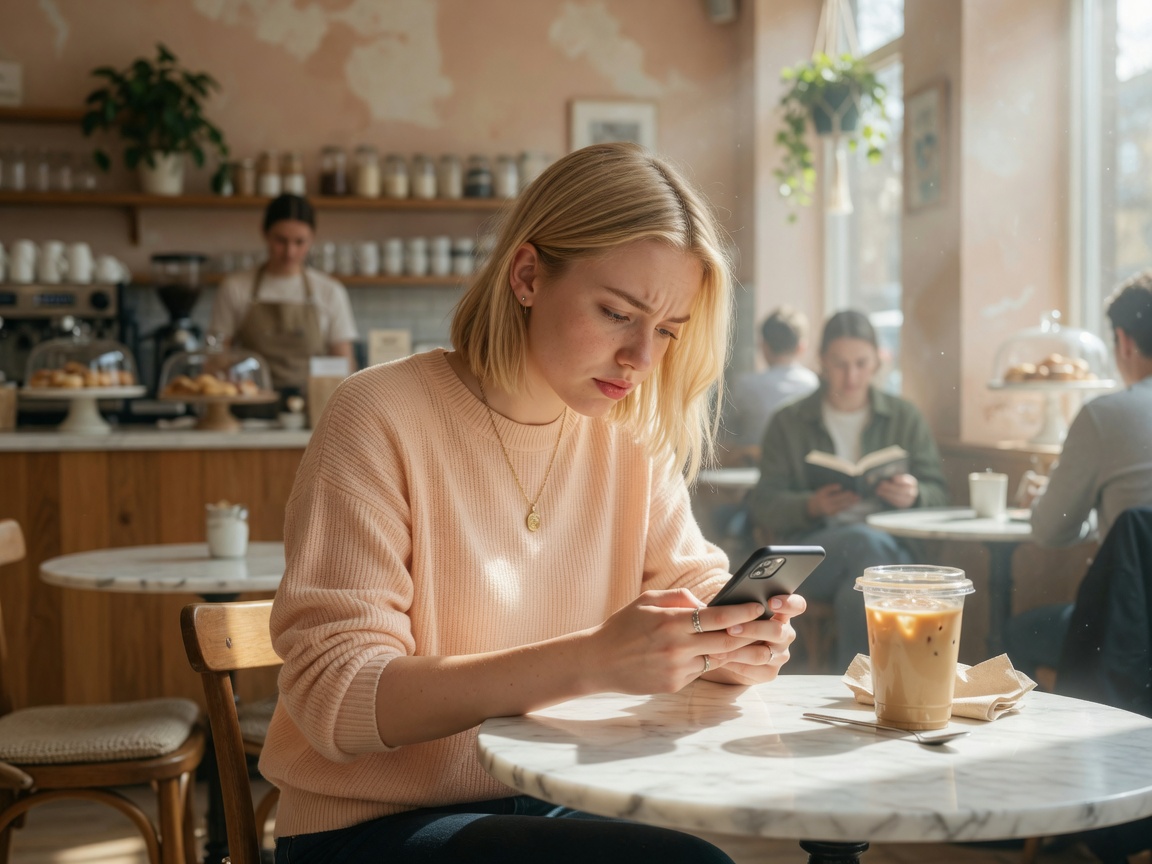 Person reviewing banking details on a phone